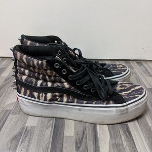 Womens Leopard Vans Sk8 Hi Platforms - Size 8.5